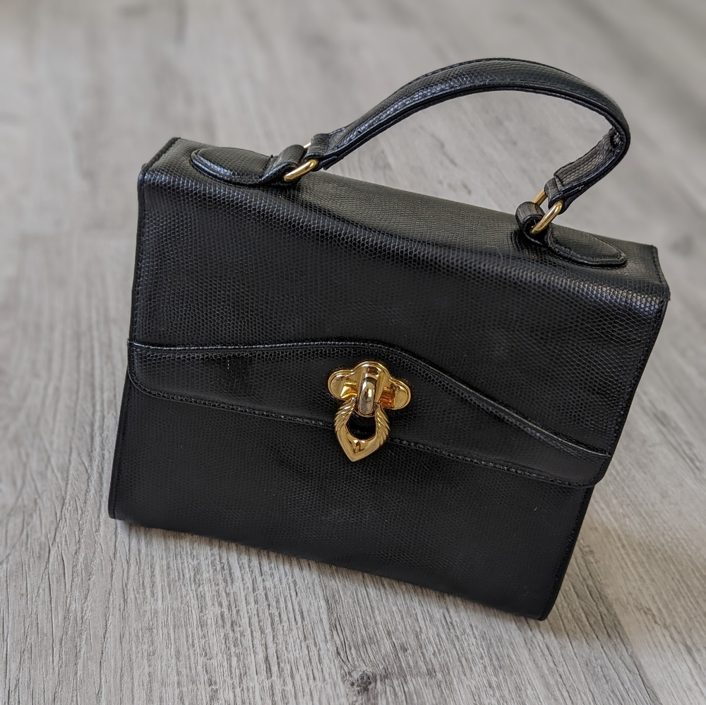 Vintage Leather Evan Picone Hard Side Bag